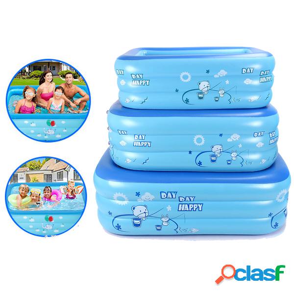 Full-Sized Family Inflatable Swimming Pool 3-Ring Inflatable
