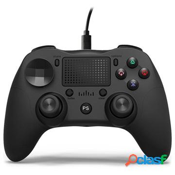 Gamepad cablato per PlayStation 4 con Turbo MB-P912W - Nero