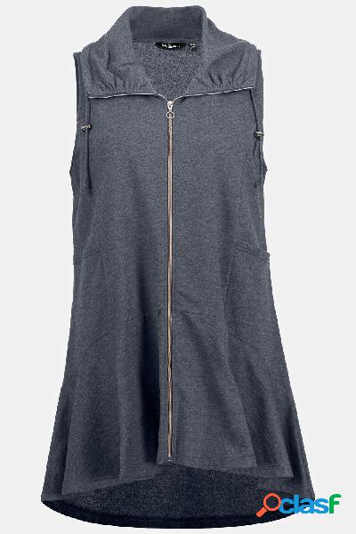 Gilet dal taglio svasato in felpa con collo alto, cuciture