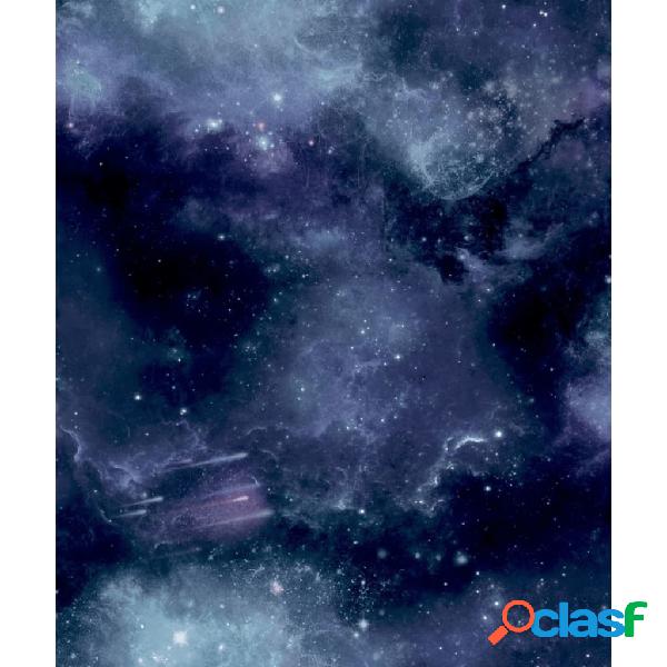 Good Vibes Carta da Parati Galaxy with Stars Nera e Viola