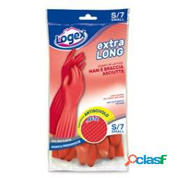 Guanti in lattice Extralong - taglia S - rosso - Logex