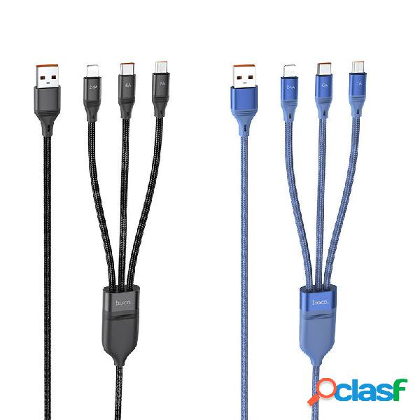 HOCO U104 3-In-1 USB To Micro USB/Type-C/iP Cable Fast