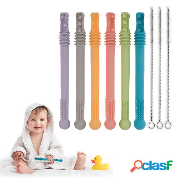 Hollow Teething Tubes for Babies(6 Pack), Baby Teether