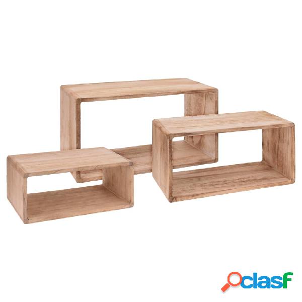 Home&Styling Set di Mensole 3 pz in Legno di Paulownia