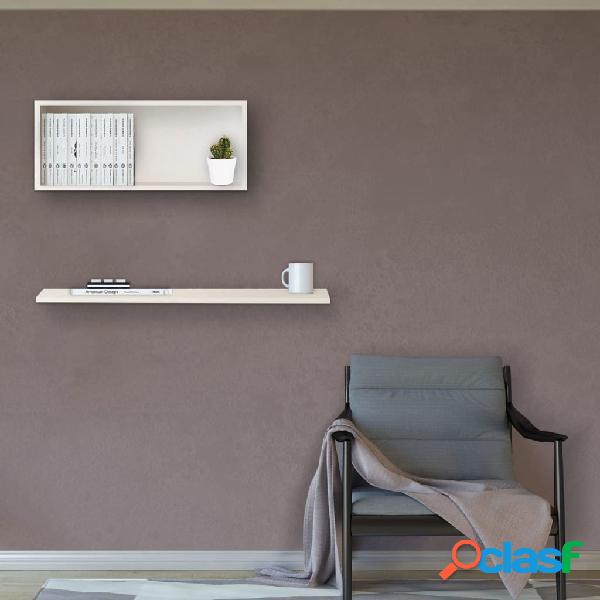Homemania Set Mensole a Muro Felicita 45x18x30 cm Bianco