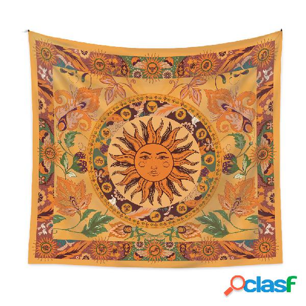 Ins Retro Burning Sun Tapestry Multicolor Polyester Large