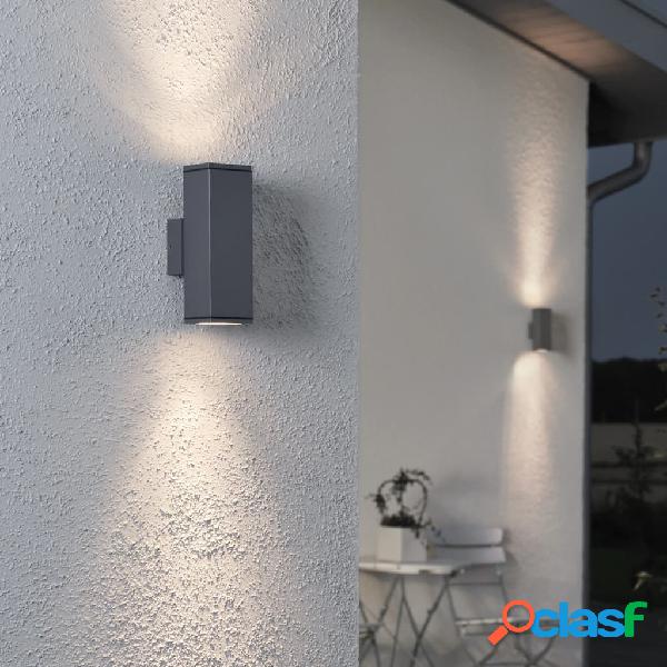 KONSTSMIDE Lampada da Parete Monza Doppia Quadrata Grigio