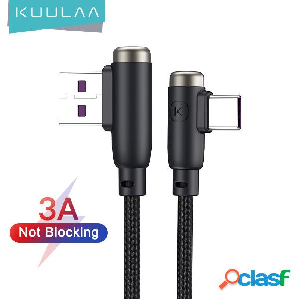 KUULAA L-type 90 Degree Angle Cable Type-C 3A Fast Charging