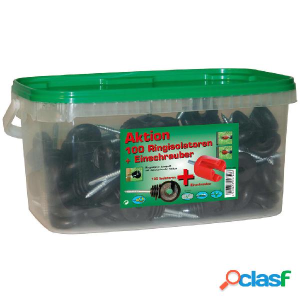 Kerbl 100 Pz Isolatori ad Anello da Avvitare 443145/100E
