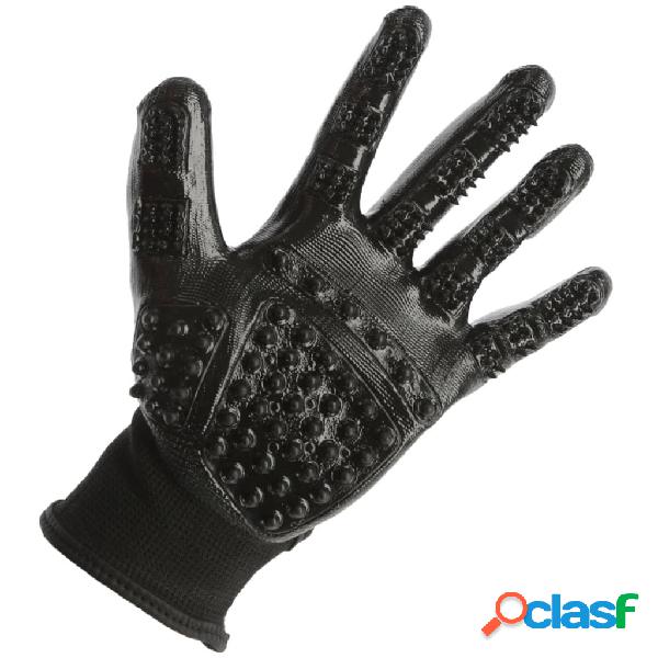 Kerbl 430952 Cleaning and Massage Gloves L Black