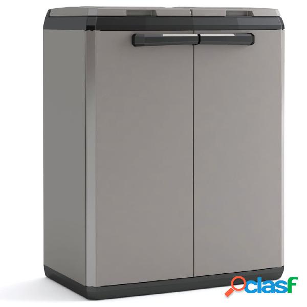 Keter Cassonetto Riciclaggio Rifiuti Split Basic Grigio e