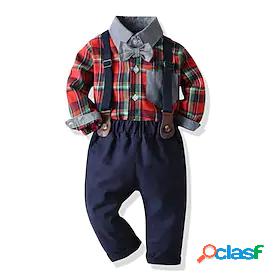 Kids Boys Suit Blazer Clothing Set Long Sleeve 2 Pieces Red
