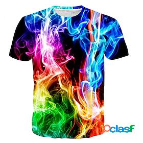 Kids Boys T shirt Short Sleeve 3D Print Gradient Green Black