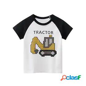 Kids Boys T shirt Short Sleeve 3D Print Letter White 100%