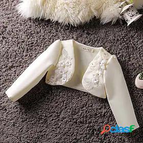 Kids Girls Long Sleeve Coat White embroidery Pink embroidery