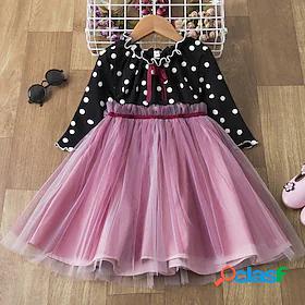Kids Little Girls Dress Polka Dot Graphic Casual Daily A