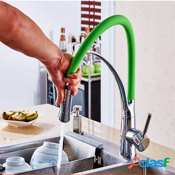 Kitchen Basin Sink Faucet 360° Rotation Pull Out Sprayer