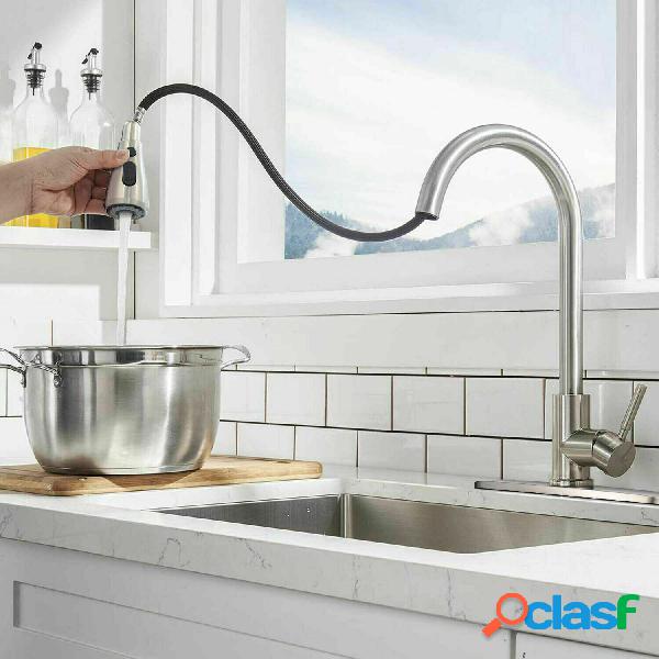 Kitchen Faucet With Pull Down Sprayer Brushed Nickel High