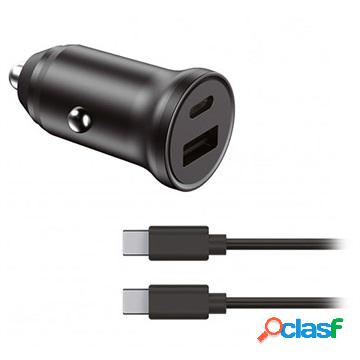 Ksix USB-A / USB-C Car Charger with USB-C Cable - 20W -