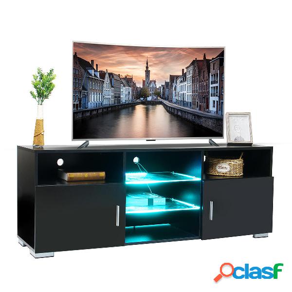 LED TV Cabinet TV Stand 5 Open Layers and 2 Door-push