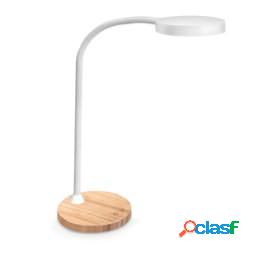 Lampada Flex Desk - a led - con base in legno - bianco - Cep