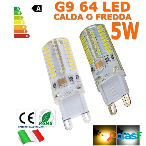 Lampada led G9 220V 5W 64 Led Calda/Fredda OLTRE 500 LUMEN