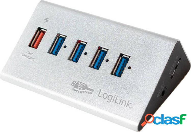 LogiLink UA0227 4 Porte Hub USB 3.0 Argento