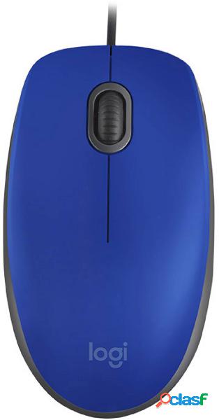Logitech M110 SILENT Mouse USB Ottico Blu 3 Tasti 1000 dpi
