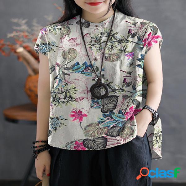 Loose Fit 100% Cotton Button Flowers Short in Front and Long