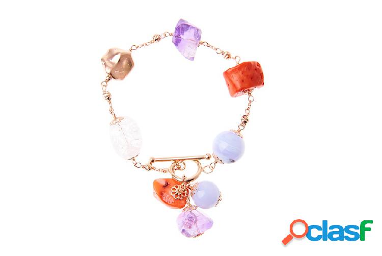 Luisa della Salda Bracciale argento rosè con crystal crash,