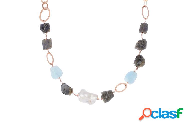 Luisa della Salda Collana argento con labradorite, perle e