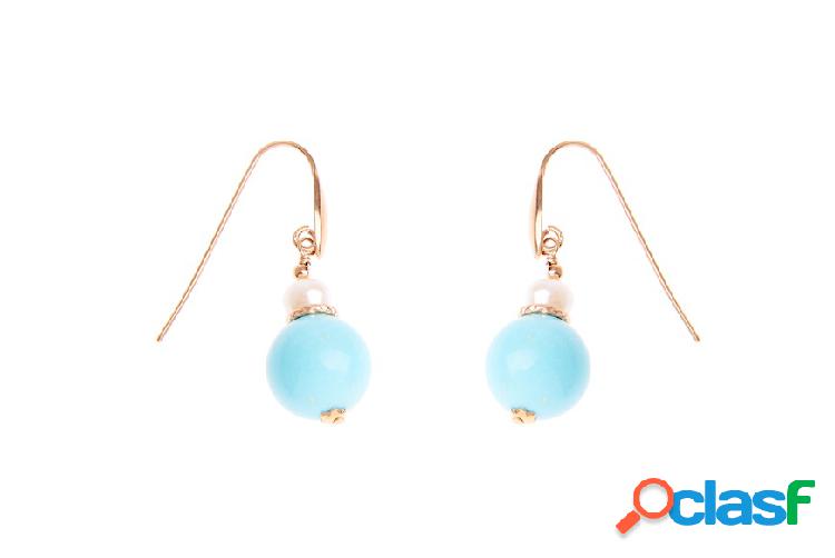 Luisa della Salda Orecchini argento rosè con aulite,