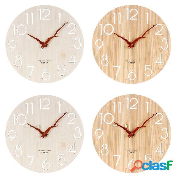 Luminous Leaves Wooden 3D Wall Clock Modern Design Nordic