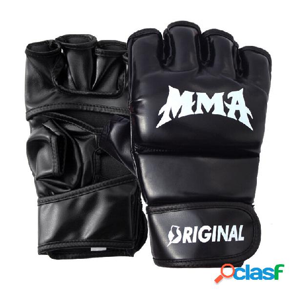 MMA 8oz/10oz/12oz/14oz Boxing Black Gloves Thickened Foam