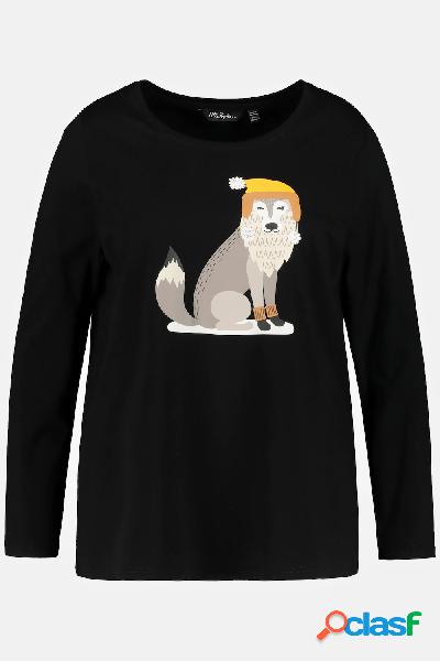 Maglia a maniche lunghe, Donna, Nero, Taglia: 52/54, Cotone,