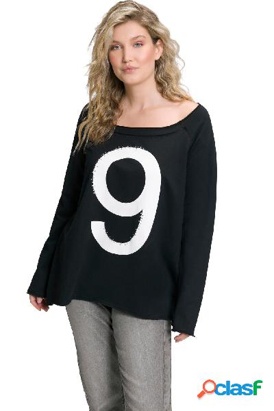 Maglia dal taglio svasato con numero 9, scollo a girocollo e