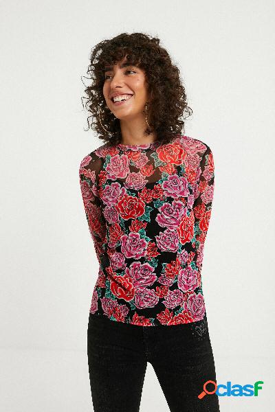 Maglietta slim fiori