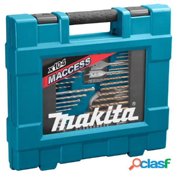 Makita Set Combinato per Trapano 104 pz Argento e Nero
