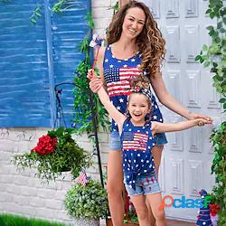 Mamma e io Giornata nazionale americana Top A strisce Stella