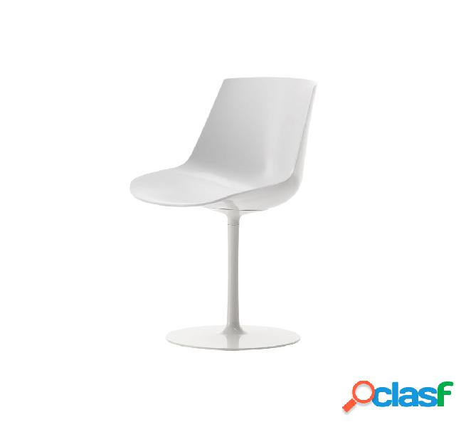 Mdf Italia Flow Chair - Stelo BiancoLucido/Scocca Bianco