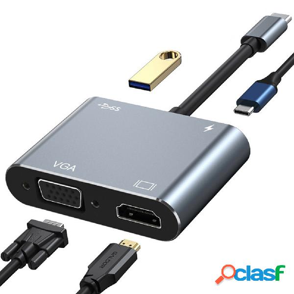 Mechzone 4 in 1 USB-C Hub Adapter Type-C Docking Station