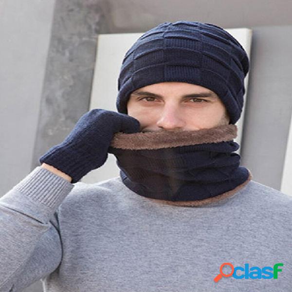 Men 2/3PCS Plus Velvet Keep Warm Winter Neck Protection
