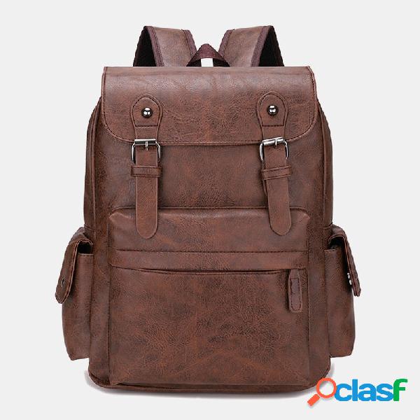 Men Casual Travel Multi-pocket Large Capacity Backpack Solid