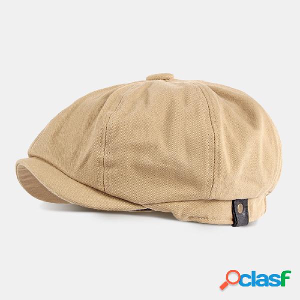 Men Cotton Casual Simple Adjustable Octagonal Hat British