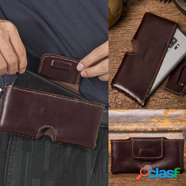 Men Handmade Genuine Leather Belt Carry 6.3 Inch Phone Bag