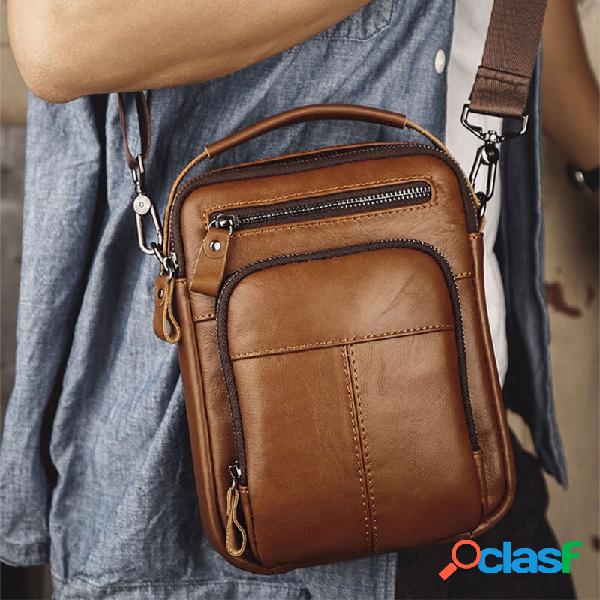 Men Multi-pocket Retro 6.5 Inch Phone Bag Waist Bag Back