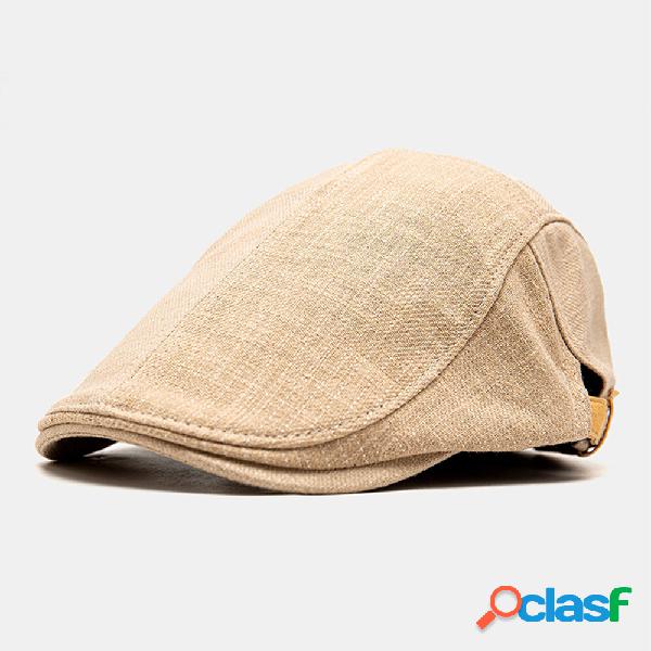Men Newsboy Hat Adjustable Cotton Linen Regular Patchwork