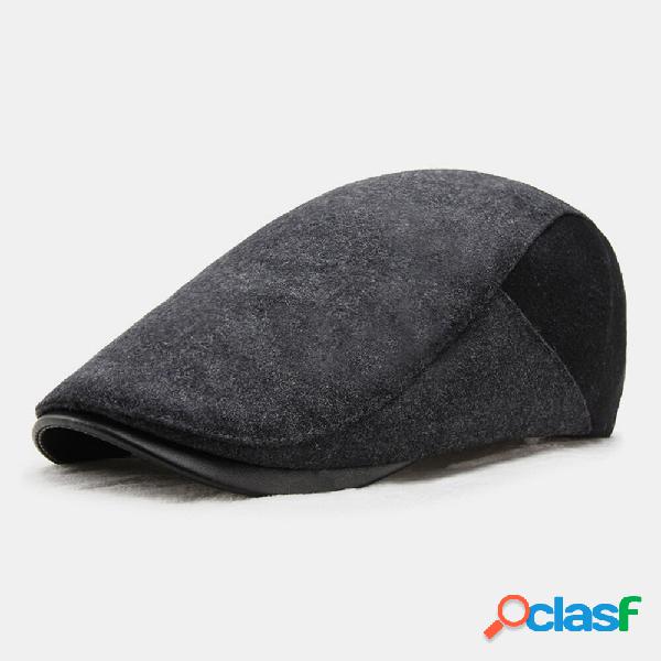 Men Woolen Dome Color Matching Absorb Sweat Breathable