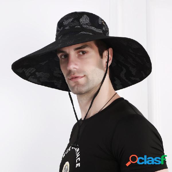 Mens Bucket Hat Mesh Breathable Sunshade Cap Fishing Hat