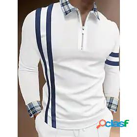 Mens Golf Shirt Graphic Prints Letter Standing Collar Work